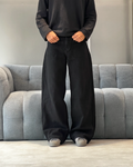 Jet Black Wide Leg Jeans