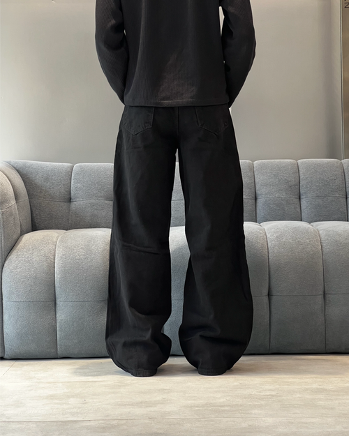Jet Black Wide Leg Jeans