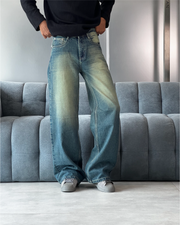 Vintage Blue Baggy Wide Leg Jeans