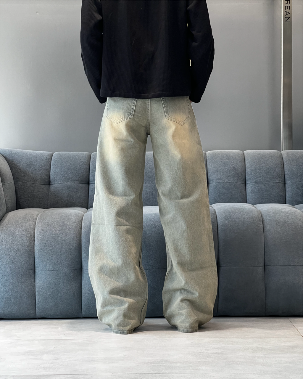 Washed Taupe Wide Leg Jeans