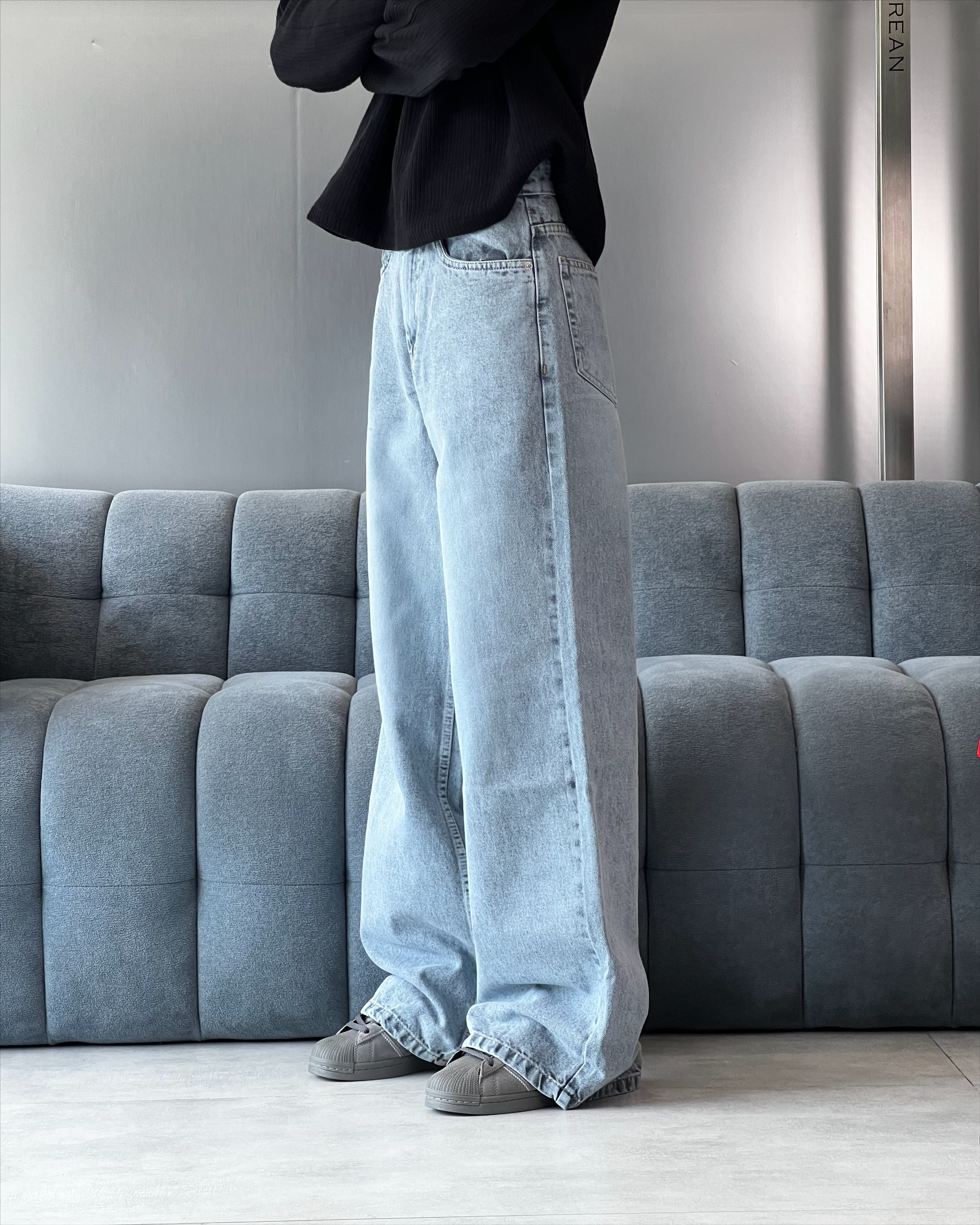 Icy Light Blue Wide Leg Jeans
